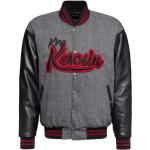Graue Fischgrät Rockabilly King Kerosin College-Jacken & Baseball-Jacken mit Reißverschluss aus Wolle für Herren Größe 5 XL 