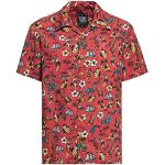 Rote Rockabilly Kurzärmelige King Kerosin Bio Hawaiihemden für Herren Größe XL für den für den Sommer 