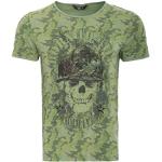 Grüne King Kerosin T-Shirts mit Totenkopfmotiv für Herren Größe M 