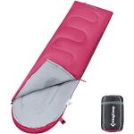 KingCamp Schlafsack Deckenschlafsäcke Leichtgewicht Warm Outdoor für Kinder 3-4 Jahreszeiten für Camping Wandern mit Tragetasche, (Rosa L Zip, 165x70cm)