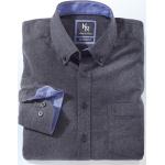 Anthrazitfarbene Unifarbene bader Button Down Kragen Hemden mit Button-Down-Kragen mit Knopf aus Flanell für Herren Größe 3 XL 