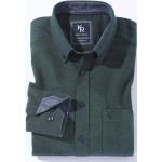 Dunkelgrüne Unifarbene bader Button Down Kragen Hemden mit Button-Down-Kragen mit Knopf aus Flanell für Herren Größe 3 XL 