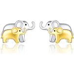 Nickelfreie Silberne Elefanten Ohrringe für Damen 