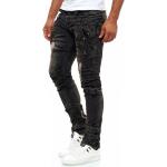 Bestickte Kingz Slim Fit Jeans mit Pailletten aus Denim für Herren 