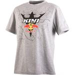 Graue Melierte Kurzärmelige Kini Rundhals-Ausschnitt T-Shirts für Herren Größe M 
