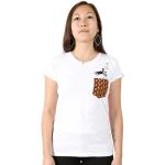 Kipepeo-Clothing Damen T-Shirt aus Bio-Baumwolle mit Brusttasche „Monkey“ weiss