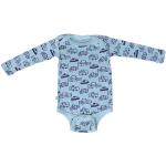 Kipepeo-Clothing Langarmbody Baby Body aus Bio-Baumwolle „Cars“ hellblau