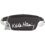 Anthrazitfarbene Kipling Keith Haring Bauchtaschen & Hüfttaschen mit Reißverschluss aus Silikon 