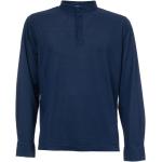 Reduzierte Blaue Langärmelige Kired T-Shirts mit Knopf aus Baumwolle für Herren Größe 6 XL 