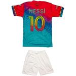 KISRAS Miami Leo Messi #10 2023/2024 Fan-Konzeptdesign der Special Edition Heim Trikot und Short Jugend Größe (Hellblau,164)