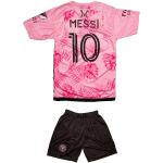 KISRAS Miami Leo Messi #10 2023/2024 Fan-Konzeptdesign der Special Edition Heim Trikot und Short Jugend Größe (Leaf Rosa,164)