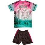 KISRAS Miami Leo Messi #10 2023/2024 Fan-Konzeptdesign der Special Edition Heim Trikot und Short Jugend Größe (Rosa/Blau,140)