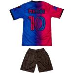 KISRAS Miami Leo Messi #10 2023/2024 Fan-Konzeptdesign der Special Edition Heim Trikot und Short Jugend Größe (Turkis/Rosa,128)