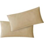 Sandfarbene Kissenbezüge & Kissenhüllen mit Reißverschluss aus Jersey trocknergeeignet 40x60 2-teilig 