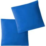 Royalblaue Kissenbezüge & Kissenhüllen mit Reißverschluss aus Jersey trocknergeeignet 80x80 2-teilig 
