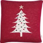 Rote Motiv Tom Tailor Motiv Bettwäsche mit Weihnachts-Motiv mit Reißverschluss aus Baumwolle maschinenwaschbar 45x45 2-teilig 