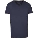 Marineblaue Casual Kitaro V-Ausschnitt T-Shirts aus Baumwolle für Herren Größe 8 XL 