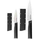 KitchenAid Classic 2er Set Santoku Messer mit Klingenschutzhüllen, scharfe Messer aus japanischem Hartstahl