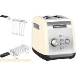 KitchenAid Toaster 5KMT221EAC, 2 kurze Schlitze, für 2 Scheiben, 1100 W, mit Brötchenaufsatz und Sandwichzange, weiß