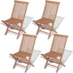 Reduzierte Rustikale Teakholz-Gartenstühle aus Massivholz Breite 0-50cm, Höhe 50-100cm, Tiefe 50-100cm 4-teilig 
