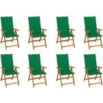 Grüne Vintage Gartenstühle & Balkonstühle aus Massivholz 8-teilig 