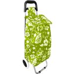 Grüne Blumenmuster Einkaufstrolleys & Einkaufswagen mit Reißverschluss klappbar 