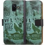 Schwarze DeinDesign VfL Wolfsburg Vegane Samsung Galaxy A6 Hüllen 2018 Art: Geldbörsen mit Bildern aus Kunstleder mit Schutzfolie 