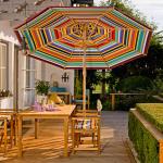 Klassiker Sonnenschirm rund mit Knick ohne Schirmständer multicolor Weishäupl Werkstätten multicolor