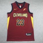 Klassisc LeBron James #23 Cleveland Cavaliers Basketball Trikot Genäht Dunkelrot