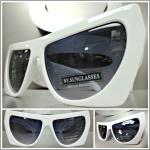 Weiße Retro Sonnenbrillen aus Polycarbonat für Damen 