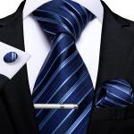 Marineblaue Gestreifte Krawatten-Sets für Herren 