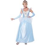 Cinderella Aschenputtel Prinzessin-Kostüme mit Glitzer aus Polyester für Damen Größe XL 