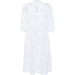 Weiße 3/4-ärmelige Basler portray berlin V-Ausschnitt Spitzenkleider aus Baumwolle maschinenwaschbar für Damen Übergrößen für den für den Sommer 