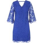 Reduzierte Blaue Wallis Mini V-Ausschnitt Kurze Abendkleider aus Spitze für Damen Größe S Petite 