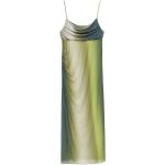 Reduzierte Pastellgrüne Ärmellose Pull&Bear Maxi Wasserfall-Ausschnitt Spaghettiträger-Kleider aus Polyester für Damen Größe S 