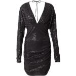 Reduzierte Schwarze Misspap Mini V-Ausschnitt Kurze Abendkleider mit Pailletten für Damen Größe S Große Größen 