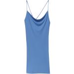 Reduzierte Blaue Ärmellose Pull&Bear Mini Wasserfall-Ausschnitt Spaghettiträger-Kleider enganliegend für Damen Größe XS für den für den Sommer 