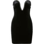 Reduzierte Schwarze Ärmellose Misspap Mini Kurze Abendkleider mit Reißverschluss aus Samt enganliegend für Damen Größe S Große Größen 