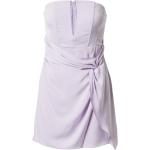 Reduzierte Pastelllilane Ärmellose Misspap Mini V-Ausschnitt Kurze Abendkleider mit Reißverschluss aus Satin für Damen Größe M Große Größen 
