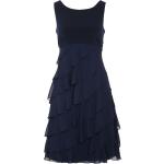 Reduzierte Marineblaue Ärmellose Swing Mini Kurze Abendkleider mit Reißverschluss für Damen Größe M Große Größen 