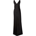 Reduzierte Schwarze Unifarbene Ärmellose Joop! Maxi V-Ausschnitt Lange Abendkleider mit Reißverschluss aus Polyester für Damen Größe S Große Größen 