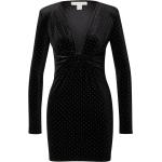 Schwarze Topshop Mini V-Ausschnitt Kurze Abendkleider aus Samt für Damen Größe M Große Größen 