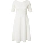 Reduzierte Weiße Halblangärmelige Vera Mont Chiffon-Abendkleider mit Reißverschluss aus Chiffon für Damen Größe L Große Größen 