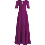 Reduzierte Lila Vera Mont Maxi V-Ausschnitt Lange Abendkleider aus Chiffon für Damen Größe M Große Größen 