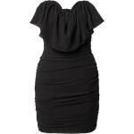 Reduzierte Schwarze Ärmellose Misspap Mini Schulterfreie Kurze Abendkleider mit Volants aus Chiffon enganliegend für Damen Größe M Große Größen 