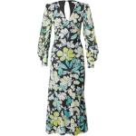 Reduzierte Offwhitefarbene Blumenmuster Warehouse V-Ausschnitt Taillierte Kleider mit Puffärmeln aus Polyester für Damen Größe L Große Größen 