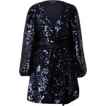 Reduzierte Marineblaue Bestickte Dorothy Perkins Mini V-Ausschnitt Kurze Abendkleider aus Polyester für Damen Größe M Große Größen 