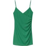 Reduzierte Grüne Ärmellose Pull&Bear Mini V-Ausschnitt Spaghettiträger-Kleider mit Reißverschluss aus Polyester für Damen Größe S für den für den Sommer 