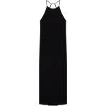 Reduzierte Schwarze Unifarbene Ärmellose Pull&Bear Maxi Spaghettiträger-Kleider mit Reißverschluss aus Polyamid für Damen Größe S 