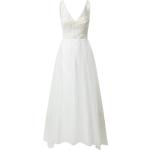 Weiße Bestickte Ärmellose Maxi V-Ausschnitt Träger-Maxikleider aus Spitze für Damen Größe M Große Größen für die Braut 
